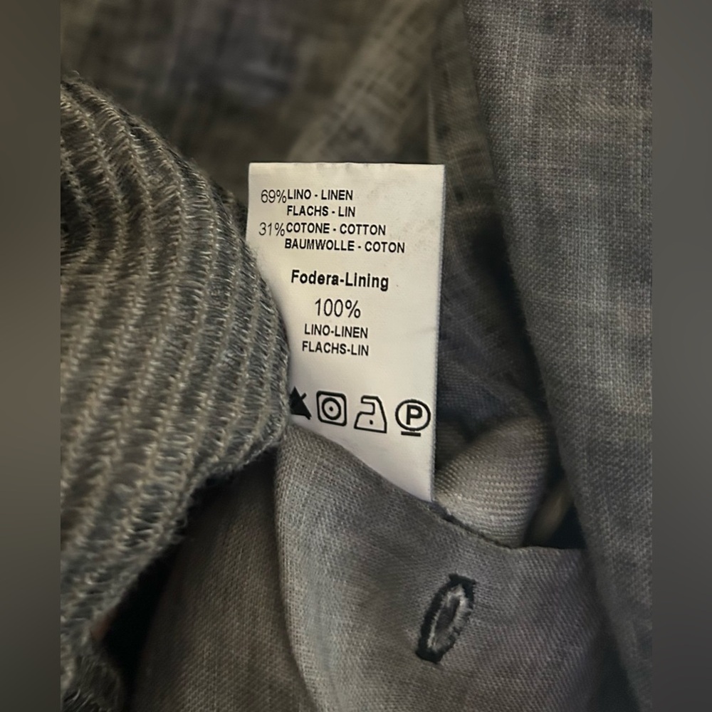 TRANSIT UOMO Italy Men’s Regular-Fit Textured Linen Blazer Jacket | Size S - Picture 11 of 12